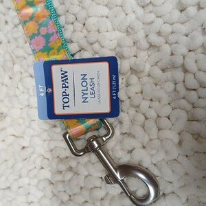 NWT Top Paw Teal & Pink Floral Dog Leash